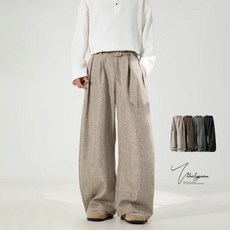 [HYC] 美式高級感 廓形 垂感 西褲 男 秋季 高街 老錢風 壓褶 青少年 休閒 長褲 西裝褲【2451】