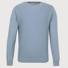 [봄 가을 특가] 트레몰로 (주)세정 남성 앞판 촘촘 짜임 연블루 면 혼방 물세탁 남자 긴팔 라운드 니트 티셔츠 -7881 트레몰로7881