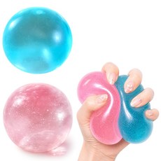 굿즈라이프 뭉클볼 쫀득 말랑이 스트레스볼 스퀴시, 1개, 170g, 핑크+블루