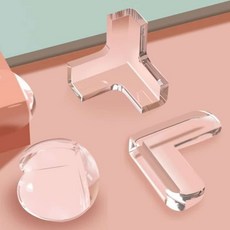 투명 실리콘 모서리보호캡 식탁 책상보서리가드 L형, 원형