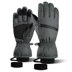 오제로 카드수납 스마트터치 스키 보드 장갑, 다크 그레이, 1개