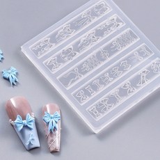 네일스토어 실리콘 리본 별 네일파츠 몰드, 1개, 리본 레이스 몰드 /MD093
