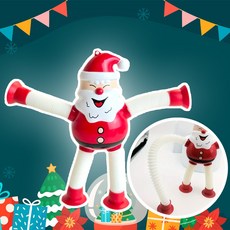 크리스마스 팝튜브 불빛 LED 장난감 스트레스 해소놀이 푸쉬팝 눈사람 루돌프 산타, 1개