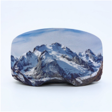 滑雪鏡收納套，山峰設計，柔軟保護，輕巧便攜, 雪山, 1個