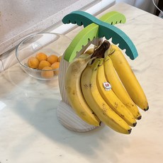 루킨랩 주방포인트 우드감성 야자수 바나나걸이, 1개, 나무색상