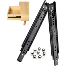 볼 비커 캐비닛 서랍 슬라이드 레일 1쌍 금속 러너 사이드 마운트 서랍 슬라이드 풀 익스텐션 키워드 선반 가이드 트랙/검정/8인치/20cm, 검정