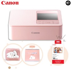 캐논 SELPHY 포토프린터 CP1500+ 인화지 108매 + 한정판 패키지 /WJK, 핑크, 핑크
