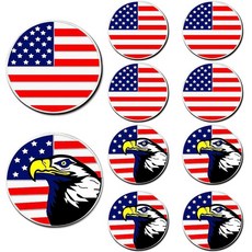 Amy Sport 남성 여성용 골프공 마커 10팩 다양한 패턴 모든 마그네틱 골프 도구에 적합 합금 소프트 에나멜 테크닉 마커 모자 클립 장갑 디봇 툴 마크용 홀 인, 미국 국기 및 독수리