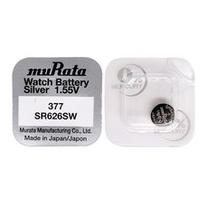 [시계건전지] MURATA 무라타 377 SR626SW 1알 1.55V 무수은, 1개