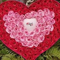 기념일 100송이 장미꽃 비누꽃 무지개빛 조명 성년의날 어버이날 스승의날 연인 생일 축하 선물, 핑크&레드장미 100송이, 1개