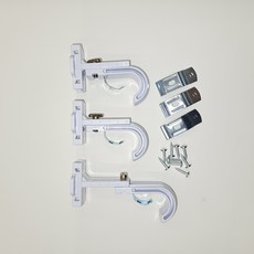 커블 플라스틱 커튼봉 조절브라켓, 1개, 화이트25MM 1set
