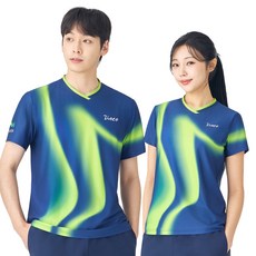 TVTS-1087R/1088R 오로라 라임 반팔 티셔츠 탁구복 배드민턴의류 배드민턴 탁구 유니폼 스포츠의류