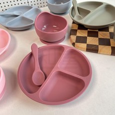 全店折扣 寶寶餐盤分格一體式嬰兒餐盤吸盤式食品級輔食碗防摔ins風可蒸煮, 咖色【推薦男寶】,圓形餐盤, 1個