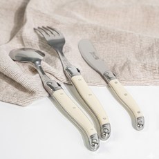 장네론 라귀올 디너스푼 + 디너포크 버터나이프 세트, 1개, 디너스푼 + 디너포크 + 버터나이프, 아이보리