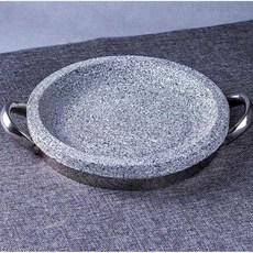 구이용 삽겸살 돌판 판 업소용 요리 곱돌판 접시 원형 전통 조리용, 돌솥 지름 22cm (나무 받침 포함), 1개
