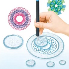 스피로그래프 패턴드로잉 기하학 도형 모양자 수학 미술 교구 드로잉 세트 (옵션선택)