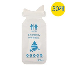YUHA 일회용 초대용량 비상 소변봉투(900ML), 30개, 흰색