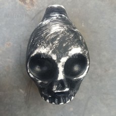 怪音陶笛卡通嚎叫聲音哨子 死亡哨尖叫哨 酷炫阿茲特剋哨, 黑白, 1個