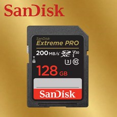 샌디스크 Class10 Extreme Pro UHS-I U3 V30 SD 메모리카드, 1개, 128GB
