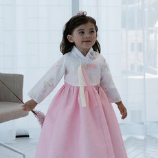 花朵蕾絲女童韓服