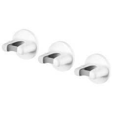 마벨인홈 무타공 청소도구 후크 주방 욕실 밀대 우산걸이, 3개, 화이트 원형