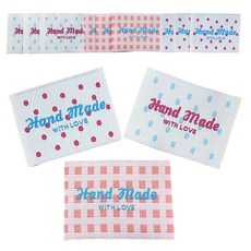 반짝이는 일상 핸드메이드 라벨 체크&도트 면라벨, 혼합색상, 9개