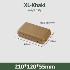 크기 야외 플라스틱 방수 봉인 상자 케이스 보관 도구 캠핑 여행 낚시 태클 가방, 04 XL-Khaki, 1개