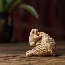 黃楊木 青蛙蓮蓬 4x5cm, 如圖所示, 1個
