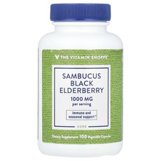 The Vitamin Shoppe 삼부커스 블랙 엘더베리 1000mg 베지 캡슐 100정(캡슐당 500mg), TheVitaminShoppe삼부커스, 1개, 100정