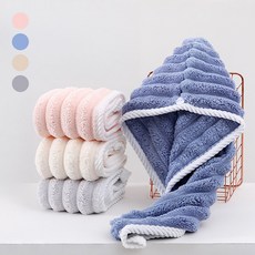 모두일상 헤어 드라이 타월 극세사 머리수건 드라이캡 빠른건조 머리 타올, 4개, 세트