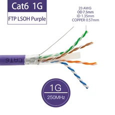 네트워크 LAN 케이블 기트 CAT6 UTP 0GBIT 설치 무산소 구리 와이어 실내 LSZH, 05 Cat6 FTP Violet, 04 Cat6 FTP Violet