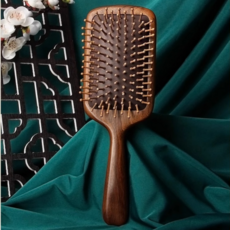 아름누리 원목 두피마사지 쿠션 헤어브러쉬, 1개, 사각형