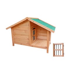 강아지야외집 중형견 겨울집 애견 시골 하우스 마당 개집, 사진, 1개, S 소형 브라운 문창 있음