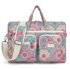 Canvaslove 레드 앤 화이트 로즈 노트북 숄더 메신저 백 케이스 리바운드 버블 보호 15.6-16인치 노트북용, Bandanna Muti-pockets