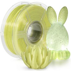 ISANMATE 래피드 클리어 PLA 필라멘트 1.75MM 라이트 퍼플 3D 프린터 투명 필라멘트 빠른 인쇄 속도 PLA 치수 정확도 0.02MM 1KG 스풀, 1 Transparent Glitter Yellow