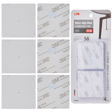 내구왕 튼튼한 가구 밀림 방지 논슬립 패드, 사각, 12개