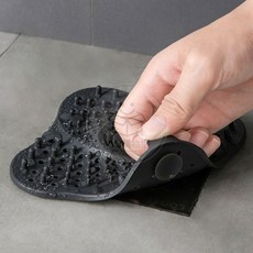 排水口防堵濾網 地漏蓋 TPR材質 吸盤固定 毛髮過濾 浴室廚房適用 13x13cm, 黑色