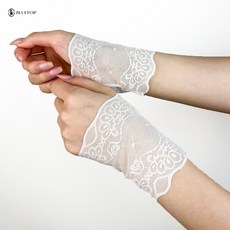 블루팝 여성 레이스 미니 팔토시, 화이트