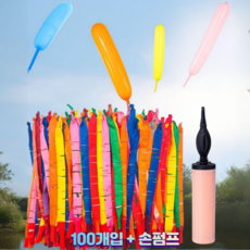 날아가는 방귀 로켓 풍선, 100개(손펌프 포함)