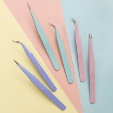 파스텔 핀셋 일자형 곡선형 세트 3색 다꾸 감성 정밀핀셋, 1세트, 민트