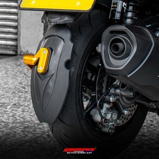 GOWORKS SYM DRG/MMBCU/DRG2塑膠碳纖維紋後土除 擋泥板CNC分離式後土除 DRG土除, 支架-紅色,飾蓋-愛國藍, 1個