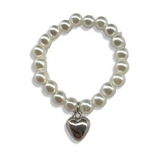 인형목걸이 진주 하트 목걸이 모루인형 만들기 꾸미기 소품 악세사리, 4개, 작은하트