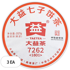 대익차 보이차 7262 숙차, 357g, 1개입, 3개