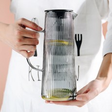 豎紋玻璃杯 煙灰色 250ml 6只裝, 1200ML豎紋壺, 1套, 1200ml