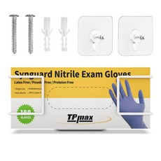 TPmax L 사이즈 장갑 상자 홀더 장갑 상자용 와이어 랙 디스펜서 종이 타월 정리함 - 장착 액세서리 포함 - 3개의 상자를 보관할 수 있어 실험실 식품 서비스 및 가정에, Medium, Single