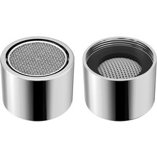 수도꼭지 에어레이터 여성 욕실 싱크대 크롬 황동 쉘 5564인치 22mm 필터 주방 욕실용 개스킷 포함 실버2개, MTA-F-2S-2A