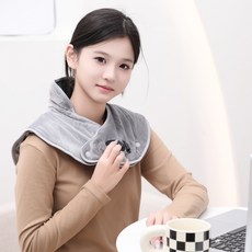 어깨 목 온열 패드 온열찜질기 3단 온도 및 타이밍 설정 | 리모컨 세트, 리모컨 그레이