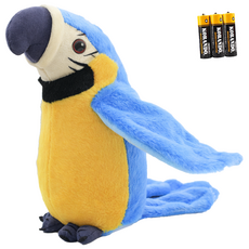 [최고품질 당일발송]로앤제이 노래하고 말 따라하는 앵무새 인형 장난감, 블루, 1개