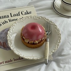 리코 북유럽 엔틱 예쁜 케이크 디저트 플레이팅 카페 케이크 접시 16.7cm, 2개, 크림