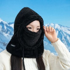 남녀공용 4컬러 4in1 겨울 풀커버 마스크 후드넥워머 eco+61311jz, 블랙_FREE